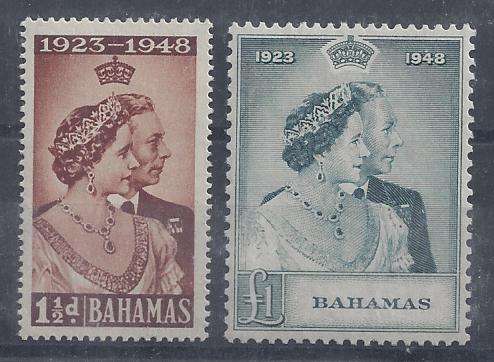 Bahamas 1948 KGVI Silver Wedding set of 2 fine unmounted mint