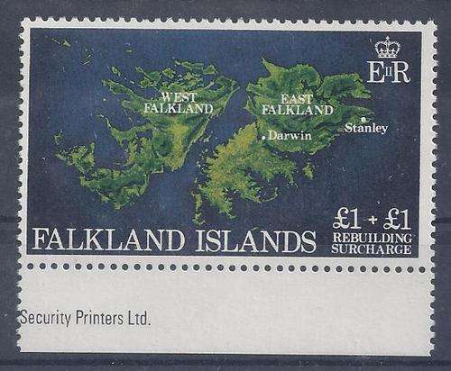 Falkland Is 1982 Rebuilding 1P wmk sideways inverted fine unmounted mint