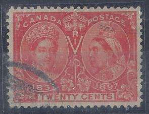 Canada 1897 QV Jubilee 20c very fine used