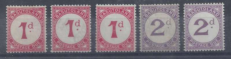 Basutuland 1933 Posatge Due set of all 5 fine mint