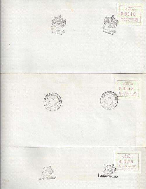 South West Africa 1988 Frama labels lot of 7 covers