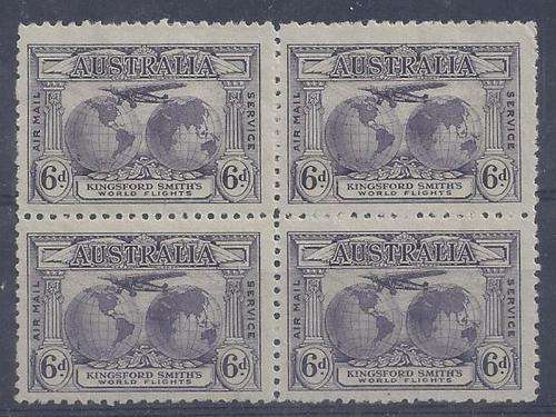 Australia 1931 Kingsford Smith 6d block of 4 unmounted mint