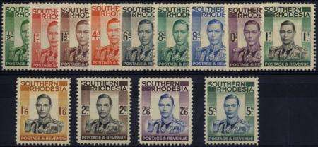 Southern Rhodesia 1937 KGVI set of 13 unmounted mint