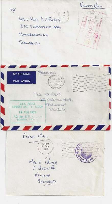 Rhodesia War 3x Forces mail covers fine