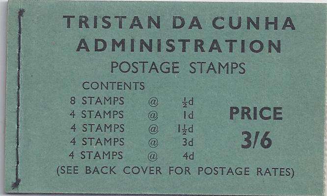 Tristan Da Cunha 1960 3s6d black on green booklet complete very fine unused