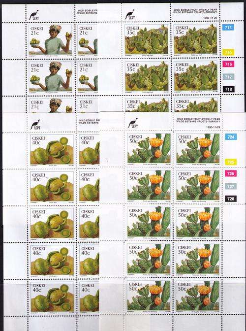 Ciskei Wild Edible Fruit, Prickly Pear set of 4 Full Sheets