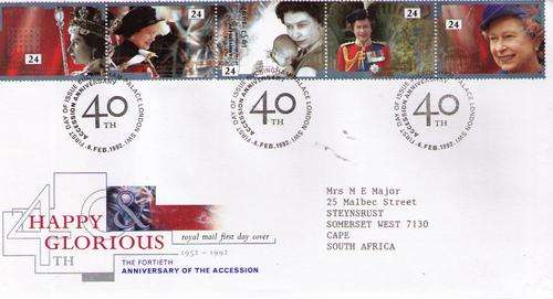Great Britain 1992 The 40th Anniversary of Accession Cover