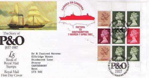 Great Britain 1987 The Story of PandO 1837-1987 Cover