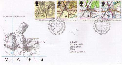 Great Britain 1991 Maps First Day Cover