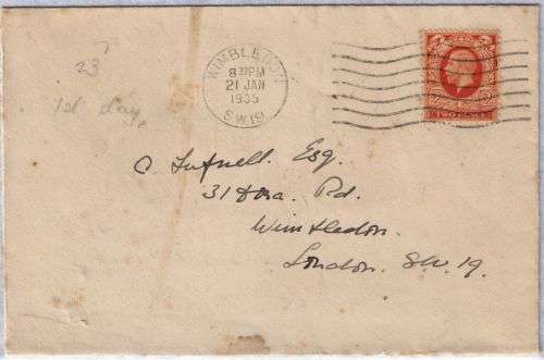 Great Britain 1934 KGV 2d first day cover