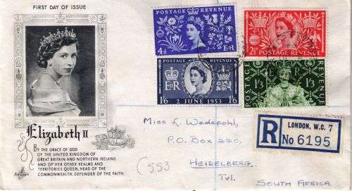 Great Britain 1953 QEII Coronation first day cover