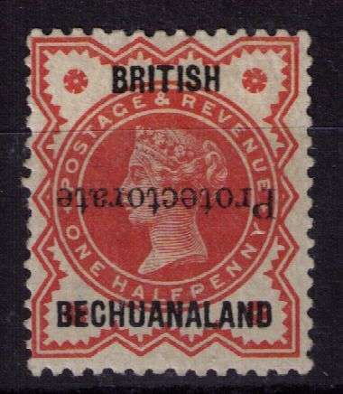 Bechuanaland 1890 half d vermillion inverted overprint very fine mint