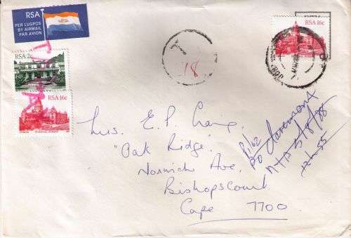 South Africa 1980s  2x covers with postage dues, very fine