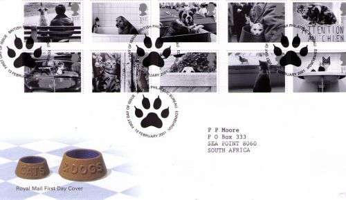 Great Britain 2001 Cats and Dogs Royal Mail FDC