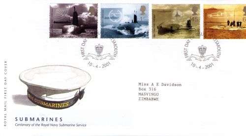 Great Britain 2001 Submarines Royal Mail FDC