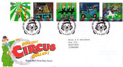 Great Britain 2002 Circus Royal Mail FDC