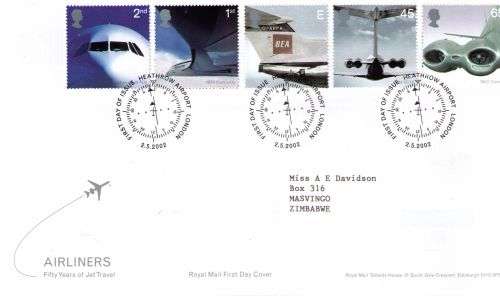Great Britain 2002 Airlines Royal Mail FDC