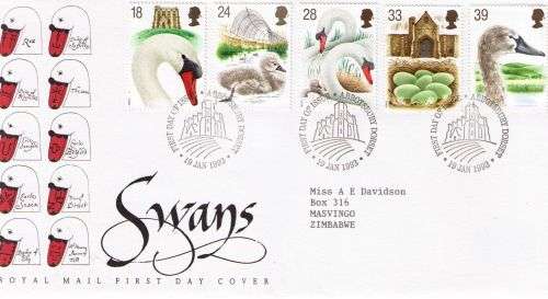 Great Britain 1993 Swans Royal Mail FDC