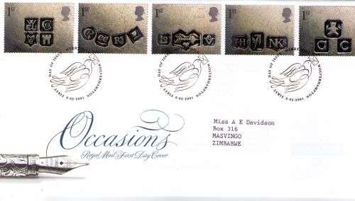 Great Britain 2001 Occassions Royal Mail FDC