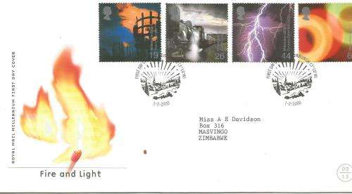 Great Britain 2000 Fire and Light  First Day Cover