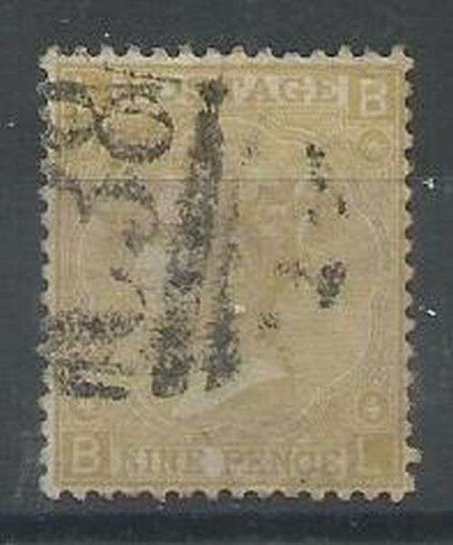 Great Britain Used Abroad 1867 9d straw with C38 Peru cancel fine used