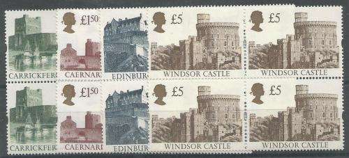 Great Britain 1992 QEII High Values set of 4 in blocks of 4