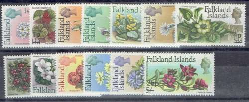 Falkland Is 1971 QEII Decimal overprinted definitive set of 13 unmounted mint