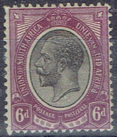 South Africa 1913 KGV 6d with Z in Zuid partially missing, fine mint
