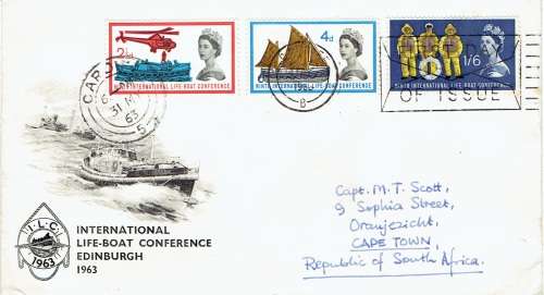 Great Britain 1963 International Lifeboat Conference ordinary set on first day cover