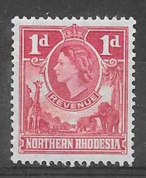 Northern Rhodesia Revenue 1953 QEII 1d  unmounted mint