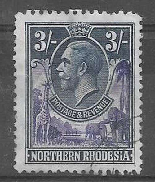 Northern Rhodesia 1925 KGV 3s fine used