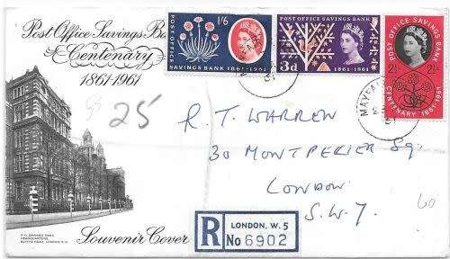 Great Britain 1961 Post Office Savings Bank set on  first day cover