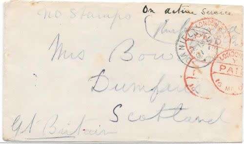 Anglo Boer War 1901 OAS No Stamps cover from Danielskuil to Scotland fine