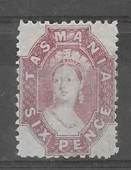 Australia Tasmania 1863 QV 6d reddish mauve perforation 12 fine mint