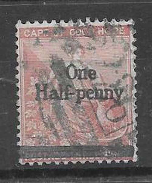 Cape of Good Hope 1882 One Half Penny on 3d watermark CC very fine used