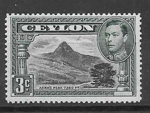 Ceylon 1938 KGVI 3c perf 14 fine mint