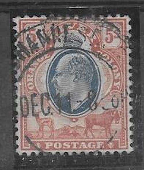 South Africa 1911 Interprovincial OFS KEVII 5s with Johannesburg cancel scarce