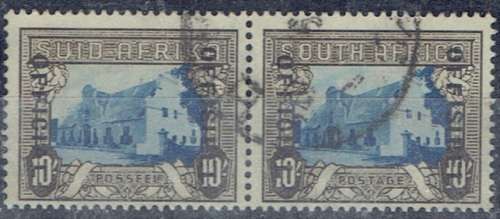 South Africa Officials 1935 10s pair Official at left very fine used very very scarce