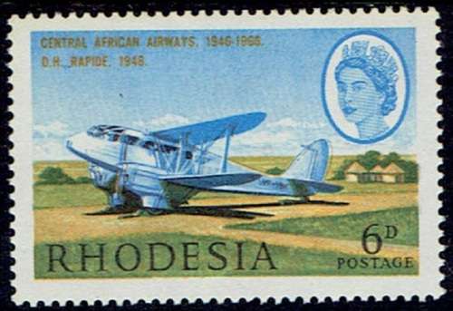 Rhodesia 1966 CAA 6d with double propeller flaw very fine unmounted mint