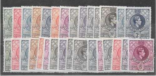 Swaziland 1938 KGVI set of 29 values fine mint