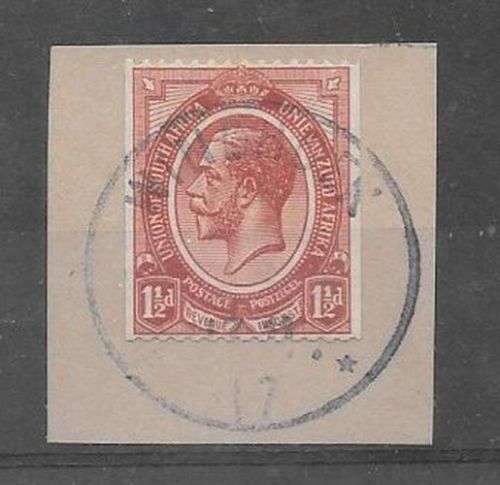 South West Africa  WWI SA Occupation KGV 1 halfd coil on piece with Windhoek cds