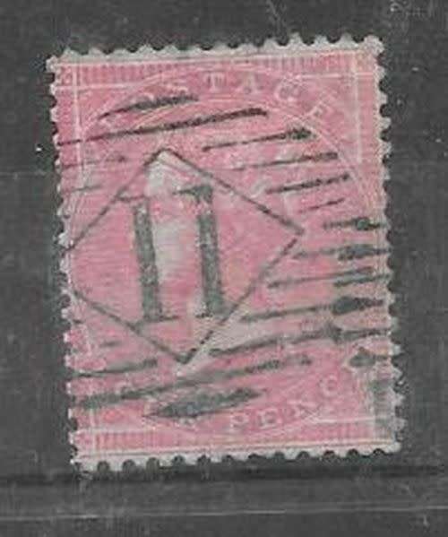 Great Britain 1855 QV 4d rose carmine wmk large garter inverted fine used