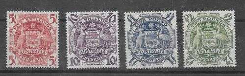 Australia 1948 KGVI Arms top 4 values very fine unmounted mint