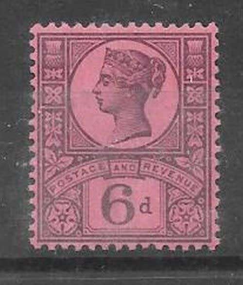 Great Britain 1887 QV Jubilee 6d deep purple on rose red very fine unmounted mint