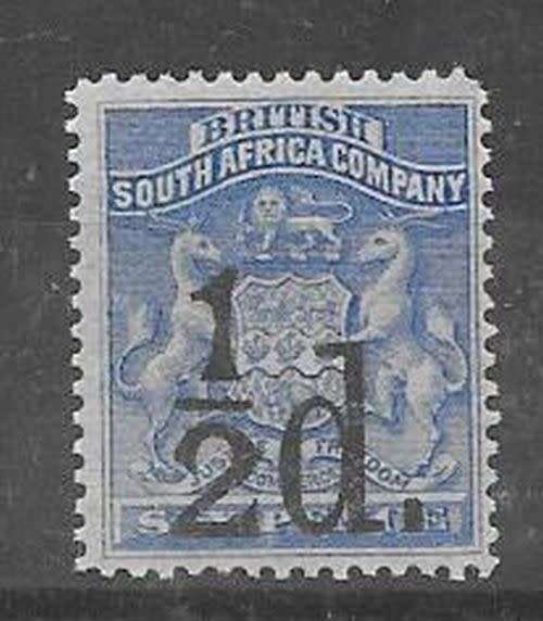 Rhodesia BSAC 1892 Surcharge half d on 6d very fine mint