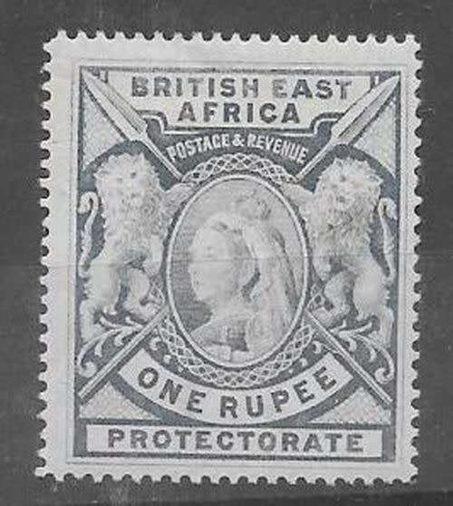 Kenya Uganda Tanganyika BEA 1897 QV 1r dull blue very fine mint