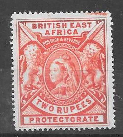 Kenya Uganda Tanganyika BEA 1897 QV 2r orange very fine mint