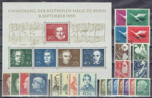 Germany  West - 1950s unmounted mint lot of better values