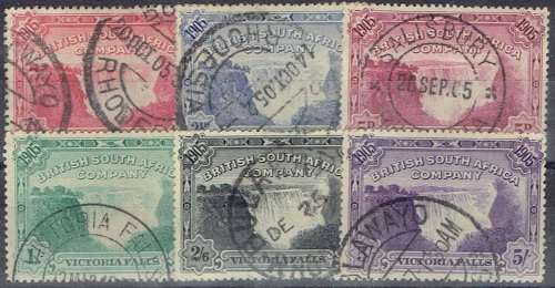 Rhodesia BSAC 1905 Falls set of 6 very fine used