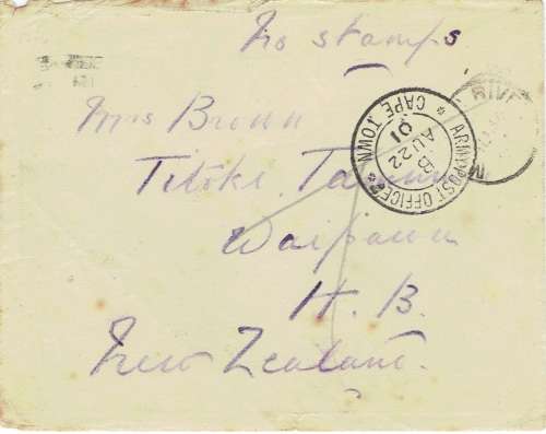 Anglo Boer War 1901 unfranked Modder River New Zealand contingent cover  fine